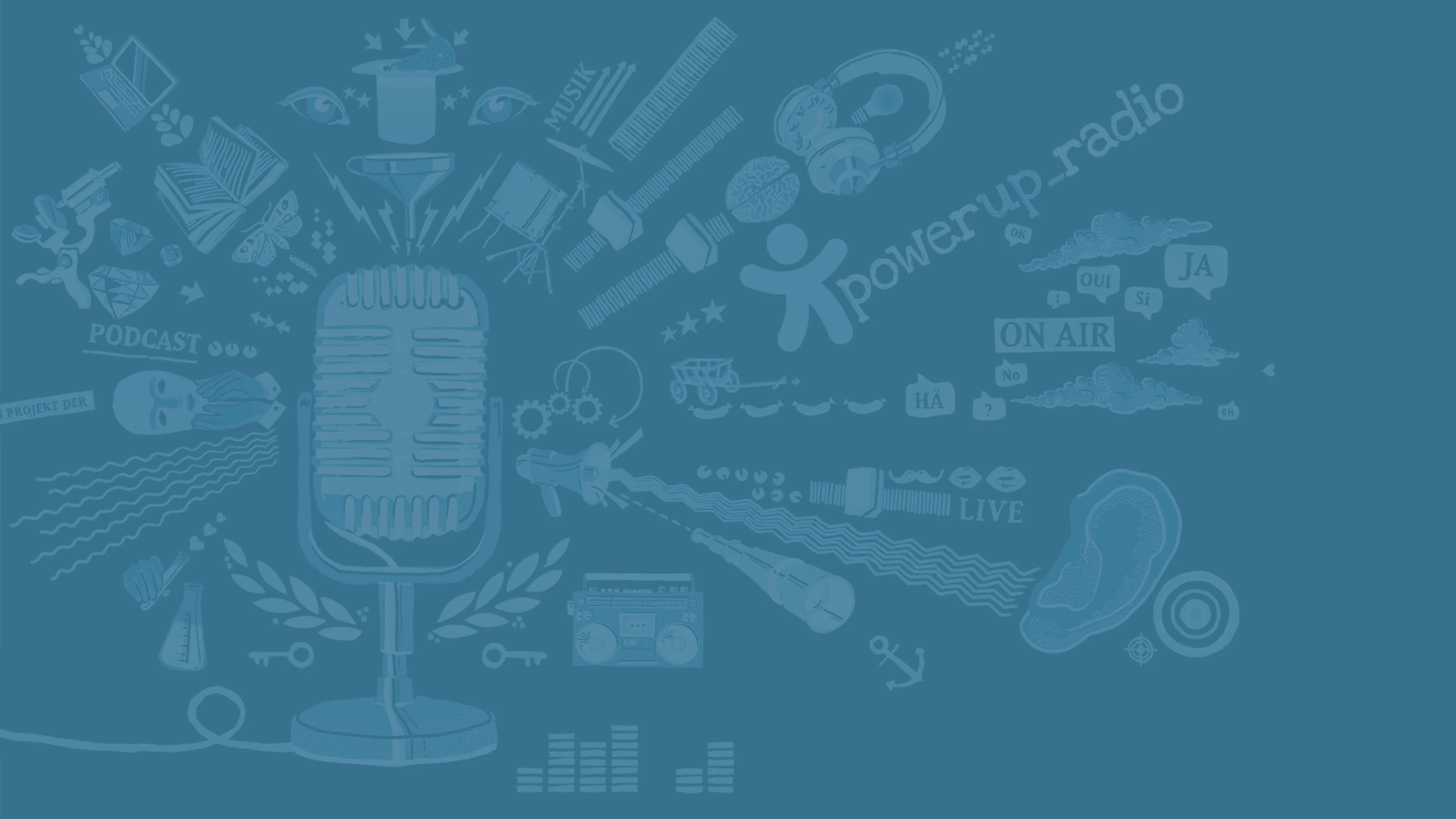 Hintergrundbild powerup_radio blau