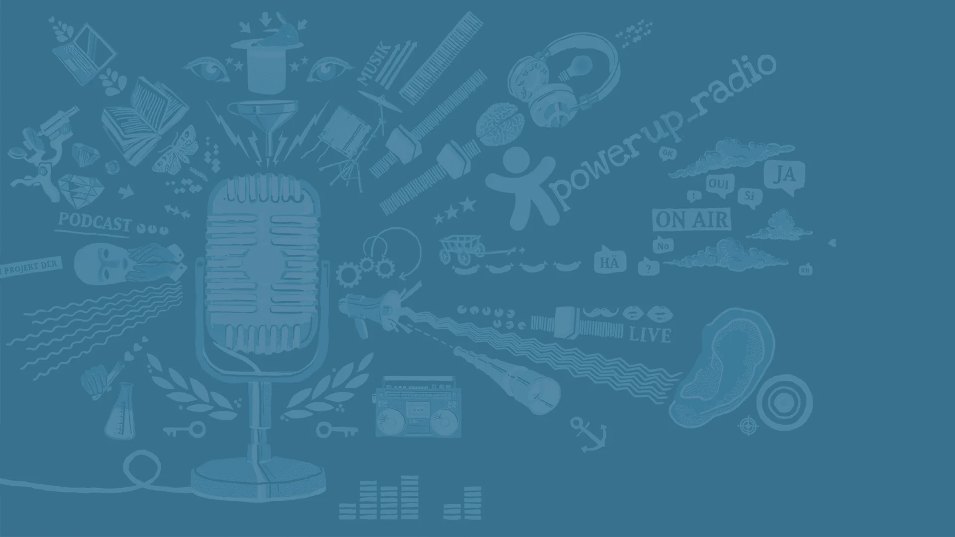 Hintergrundbild powerup_radio blau